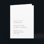 Minimalist Modern Catholic Wedding Program<br><div class="desc">Modern style Catholic wedding program featuring a simple and minimal layout with serif and script fonts.</div>