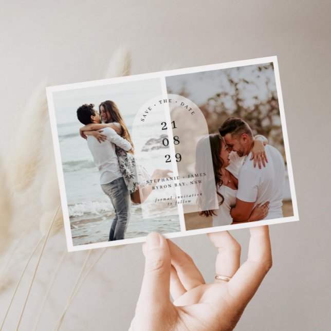 Minimalist modern centre arch photo Save the Date  Invitation (Creator Uploaded)