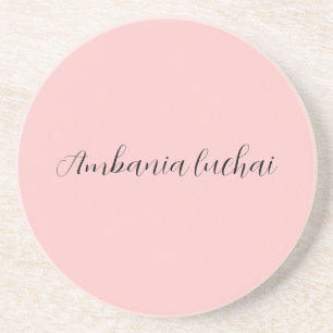 Minimalist Modern Champagne Pink Plain Coaster 