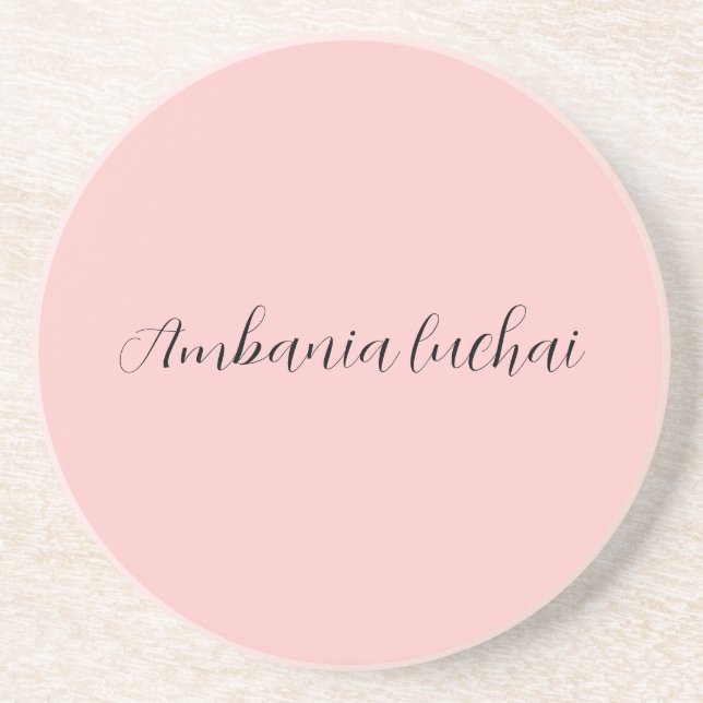 Minimalist Modern Champagne Pink Plain Coaster  (Front)