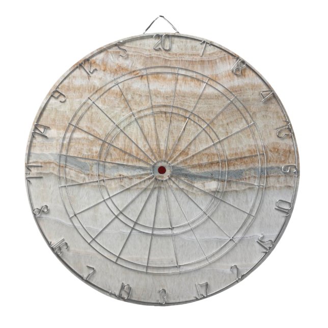 minimalist modern chic beige tan white grey marble dartboard (Front)