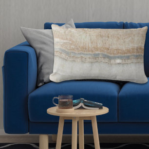 minimalist modern chic beige tan white grey marble lumbar cushion