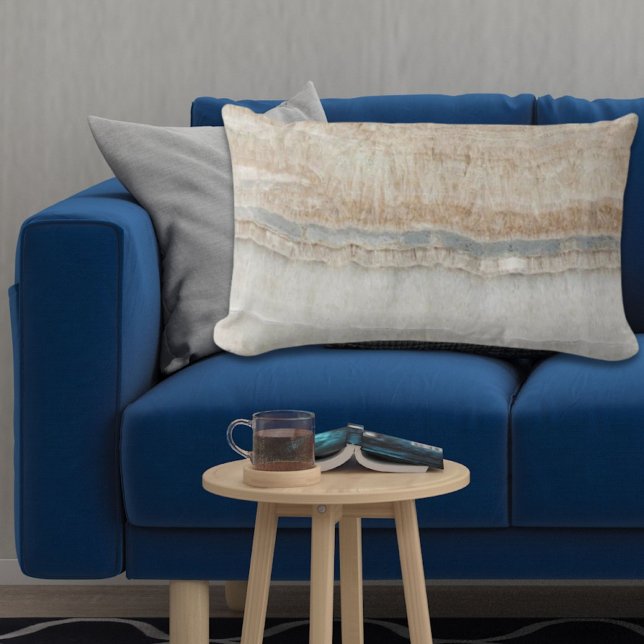 minimalist modern chic beige tan white grey marble lumbar cushion (minimalist modern chic beige tan white grey marble lumbar pillow)