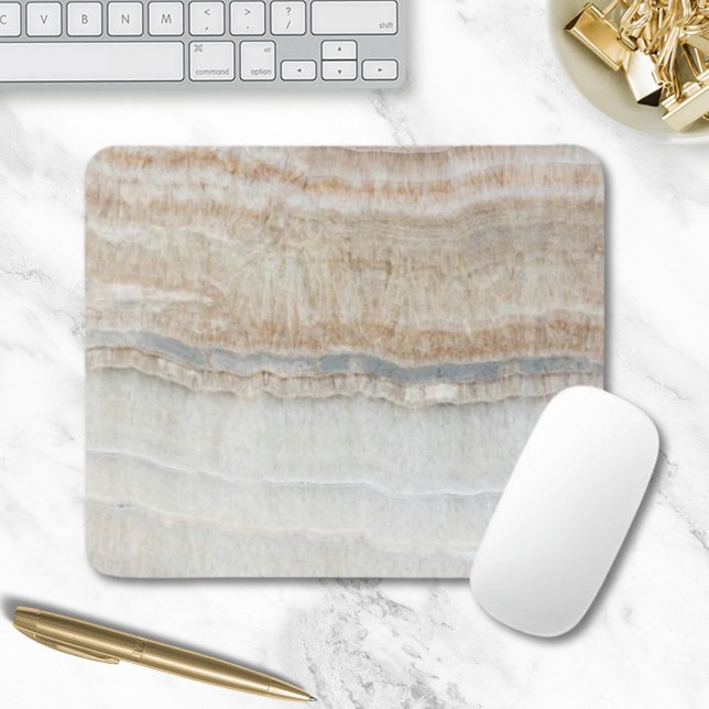 minimalist modern chic beige tan white grey marble mouse pad (minimalist modern chic beige tan white grey marble mouse pad)