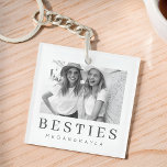 Minimalist Modern Chic Best Friends BFF Photo Key Ring<br><div class="desc">Design is composed of fun and playful typography with sans serif and serif font. Add a custom photo.</div>