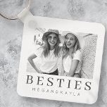 Minimalist Modern Chic Best Friends BFF Photo Key Ring<br><div class="desc">Design is composed of fun and playful typography with sans serif and serif font. Add a custom photo.</div>