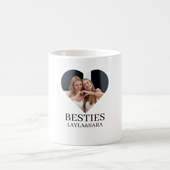 Minimalist Modern Chic Best Friends BFF Photo tone Coffee Mug (Center)