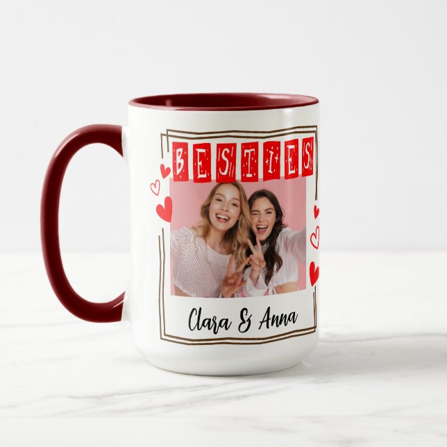 Minimalist Modern Chic Best Friends BFF Photo Two- Mug (Left)
