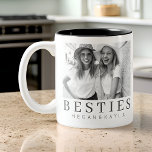 Minimalist Modern Chic Best Friends BFF Photo Two-Tone Coffee Mug<br><div class="desc">Design is composed of fun and playful typography with sans serif and serif font. Add a custom photo.</div>