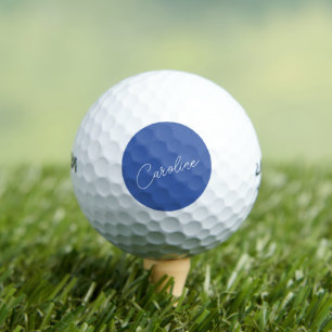 Minimalist Modern Chic Calligraphy Name Blue Golf Balls