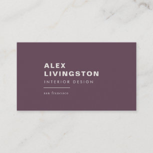 Minimalist Modern Chic Creative Purple Aubergine Business Card
