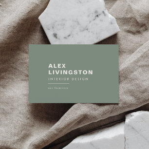 Minimalist Modern Chic Creative Sage Green Business Card