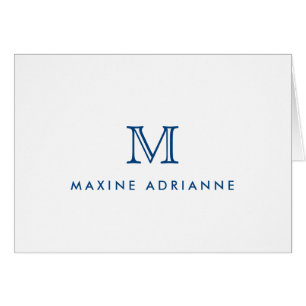 Minimalist Modern Chic Navy Blue Monogram Initial