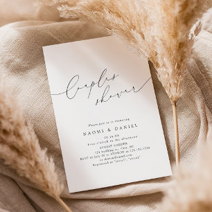 Minimalist Modern Chic Script Couples Shower  Invitation