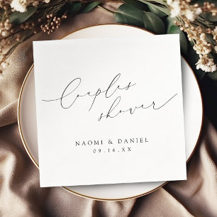 Minimalist Modern Chic Script Couples Shower Napkin
