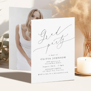 Minimalist Modern Chic Script Elegant Graduation Invitation