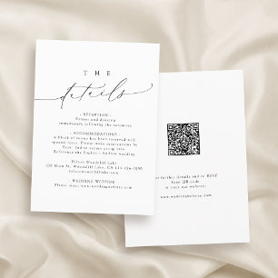 Minimalist Modern Chic Script Wedding Details Enclosure Card