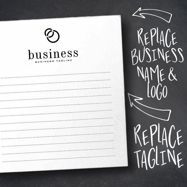 Minimalist Modern Chic Simple Business Name Logo Notepad (Creator Uploaded)