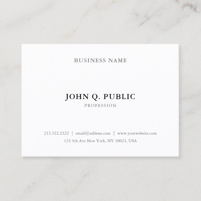 Minimalist Modern Chic Simple Professional Elegant Business Card (Front)