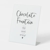 Minimalist Modern Chocolate Fountain Fondue Sign