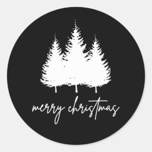 Minimalist Modern Christmas Classic Round Sticker