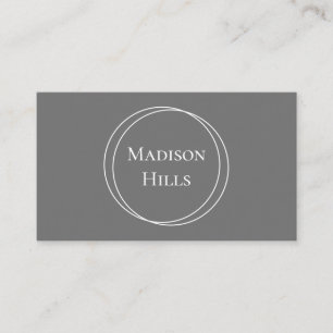 Minimalist Modern Circles Frame Gray Business Card
