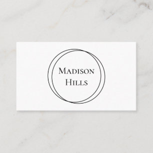 Minimalist Modern Circles Frame Monochrome Business Card