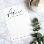 Minimalist modern clean simple script wedding advice card<br><div class="desc">Black and white minimalist clean simple script wedding Advice Card.</div>