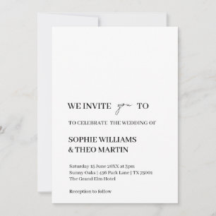 Minimalist Modern Clean Wedding Design Invitation