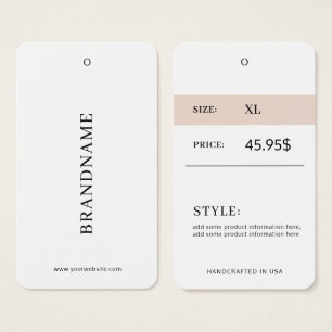 Minimalist Modern Clothing Price Tag