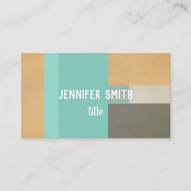 minimalist modern colour block custom business card (Front)