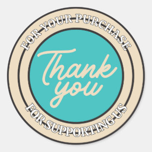 Minimalist Modern Colourful Clean Business ThankYo Classic Round Sticker
