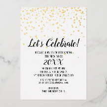 Minimalist Modern Confetti New Year's Gold 