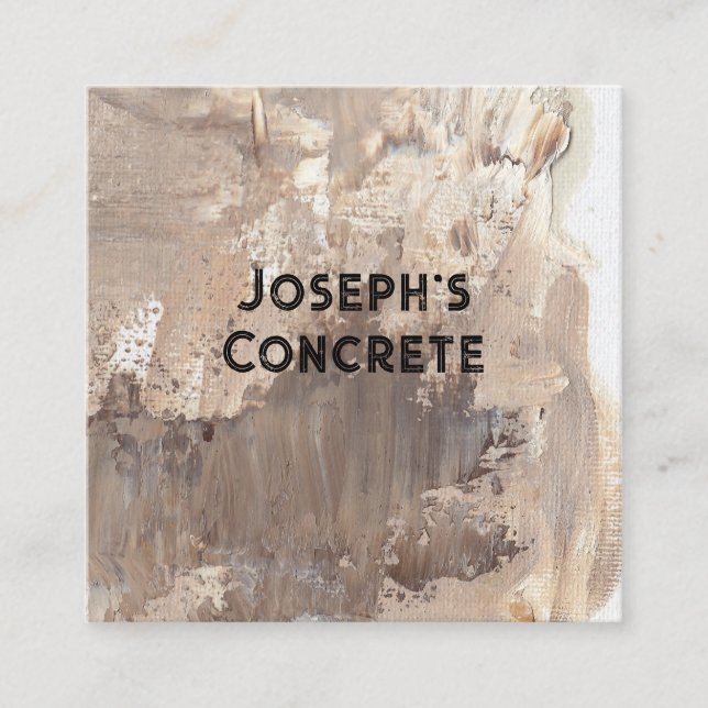 Minimalist, Modern Construction Contractor Square Business Card (Front)