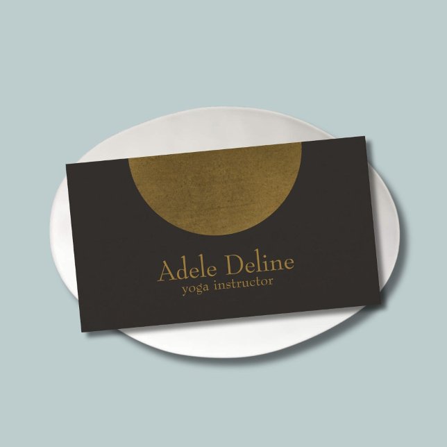 Minimalist Modern Copper Dark Grey Yoga Instructor Business Card (Creator Uploaded)