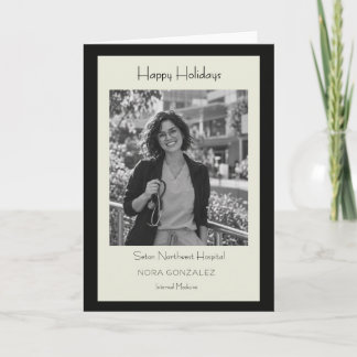 Minimalist Modern Corporate Happy Holidays Photo Card