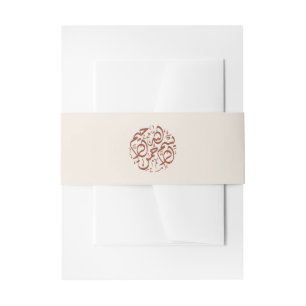 Minimalist Modern Cream Bismillah Islamic Nikah Invitation Belly Band