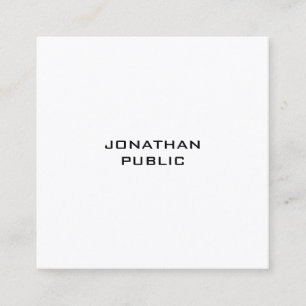 Minimalist Modern Creative Design Professional Top Square Business Card