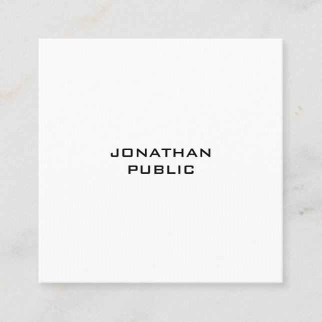 Minimalist Modern Creative Design Professional Top Square Business Card (Front)