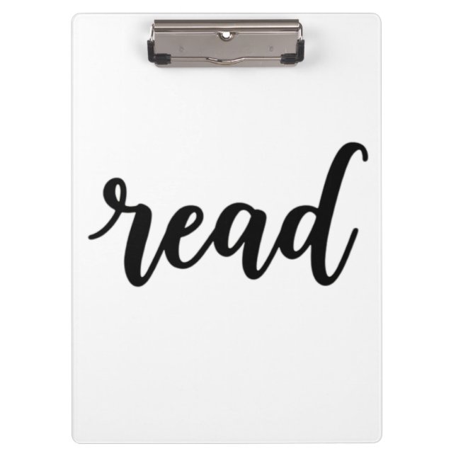 Minimalist Modern Cursive "read" Calligraphy Clipboard (Front)