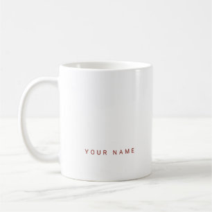 Minimalist Modern Custom Name, Text and Photo Coffee Mug
