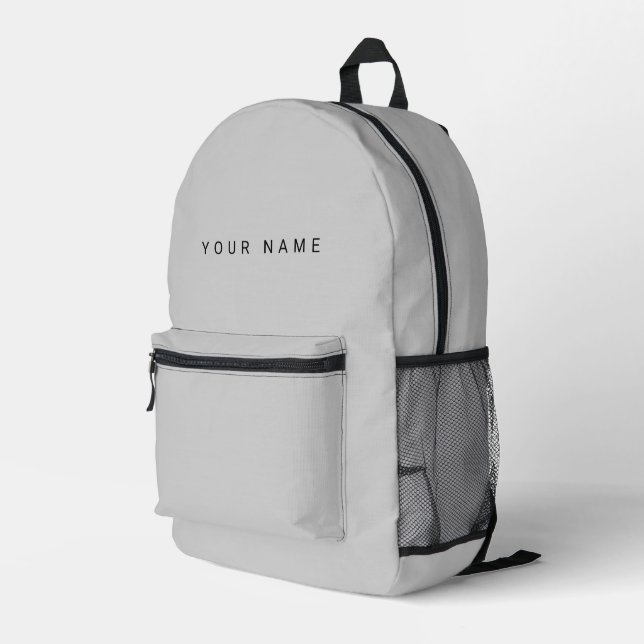 Minimalist Modern Custom Name, Text, Photo Printed Backpack (Back Corner Right)