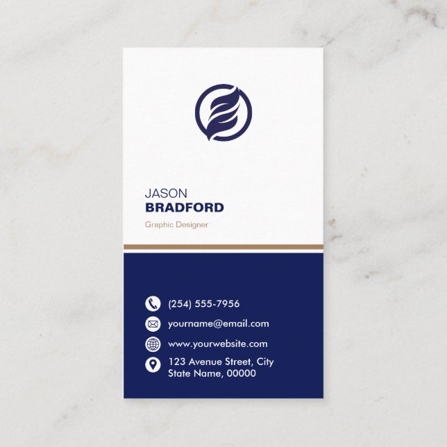 Minimalist Modern Custom Personalised Business Car Business Card (Back)