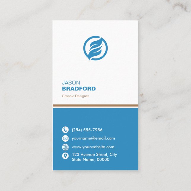 Minimalist Modern Custom Personalised Business Card (Back)