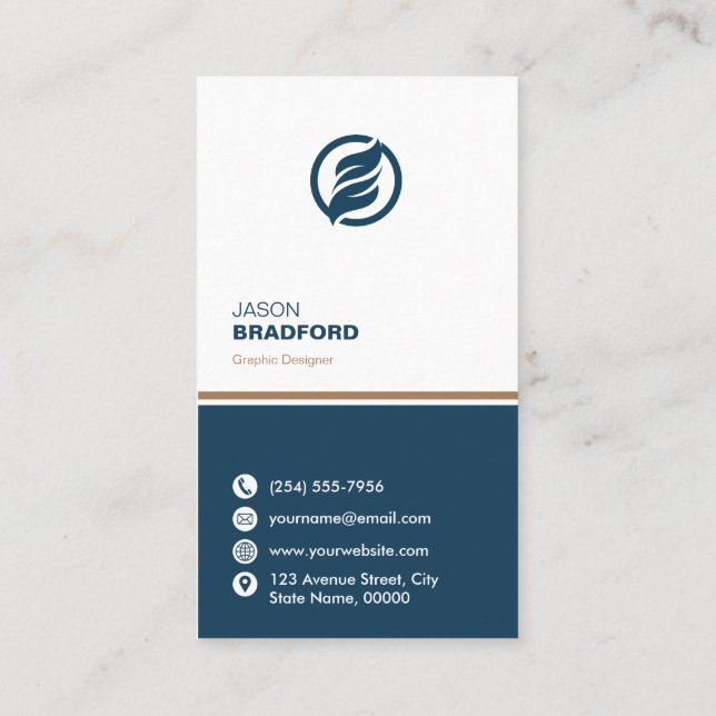Minimalist Modern Custom Personalised Business Card (Back)