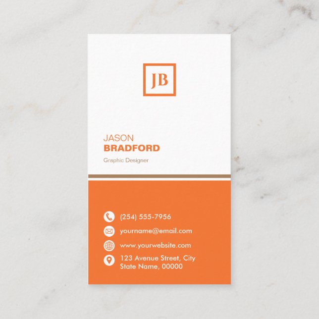 Minimalist Modern Custom Personalised Business Card (Back)