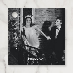 Minimalist Modern Custom Photo Wedding Thank You Favour Tags