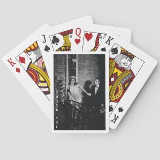 Minimalist Modern Custom Photo Wedding Thank You Playing Cards