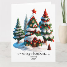 Minimalist Modern Customised Merry Christmas Card