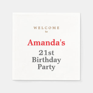 Minimalist Modern Cute Birthday Party Napkin